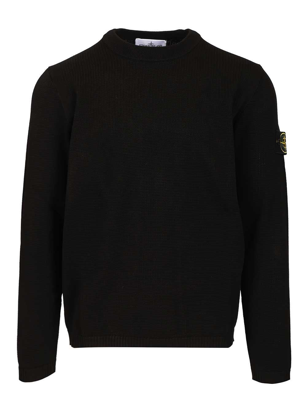 Stone Island Micro Stitch Cotton Sweater - Black