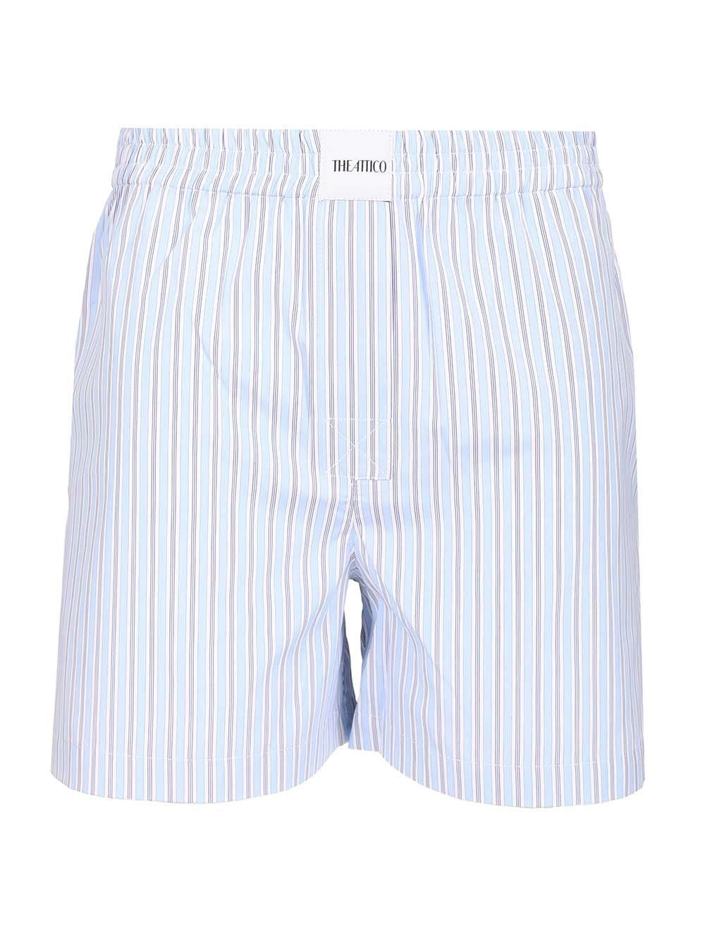 The Attico Cotton Shorts - Sky Blue