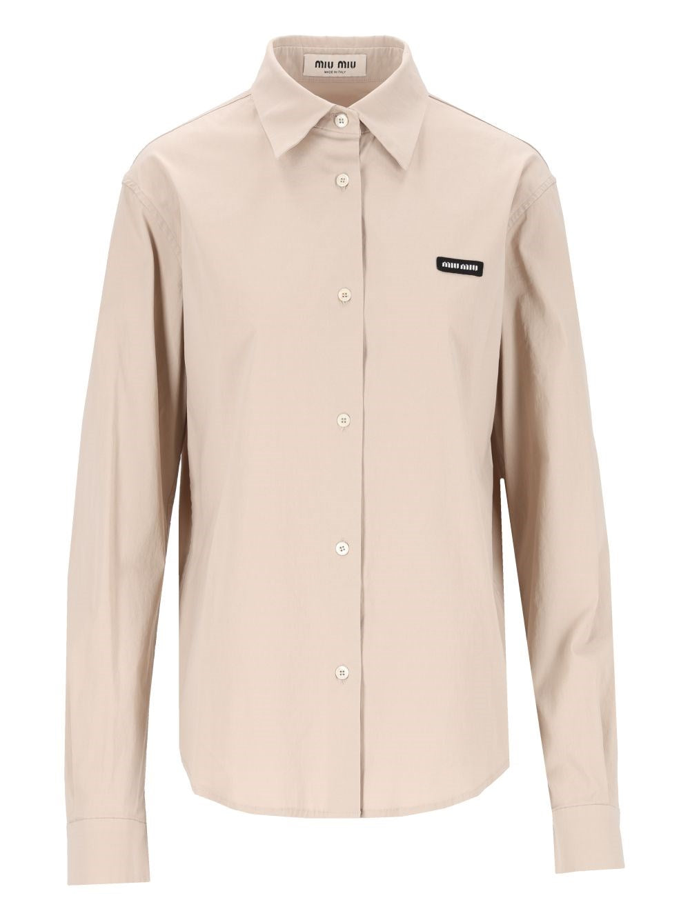 Miu Miu Stretch Poplin Shirt - Beige