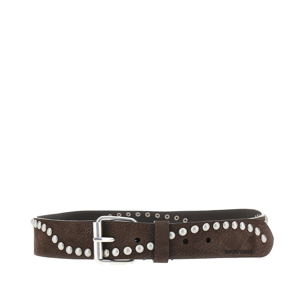 EMPORIO ARMANI Studded suede leather belt