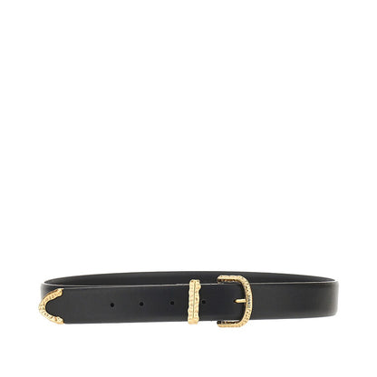 PINKO Hammered buckle leather belt