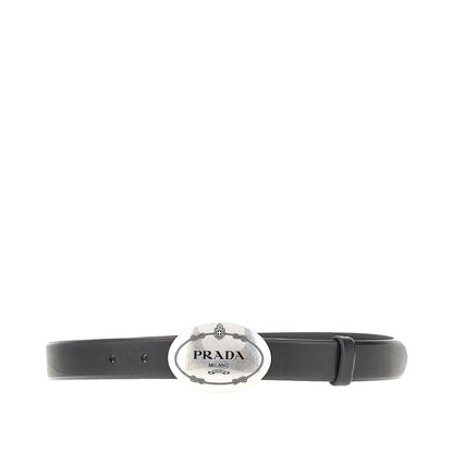 PRADA Leather belt with logo buckle