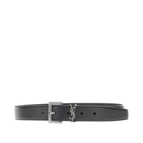 SAINT LAURENT YSL detail leather belt