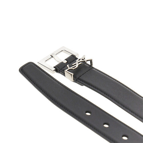 SAINT LAURENT YSL detail leather belt