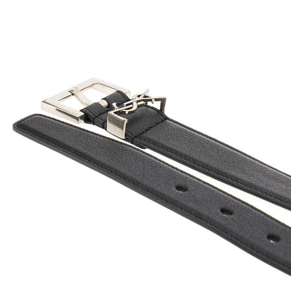 SAINT LAURENT Leather belt with Cassandre detail