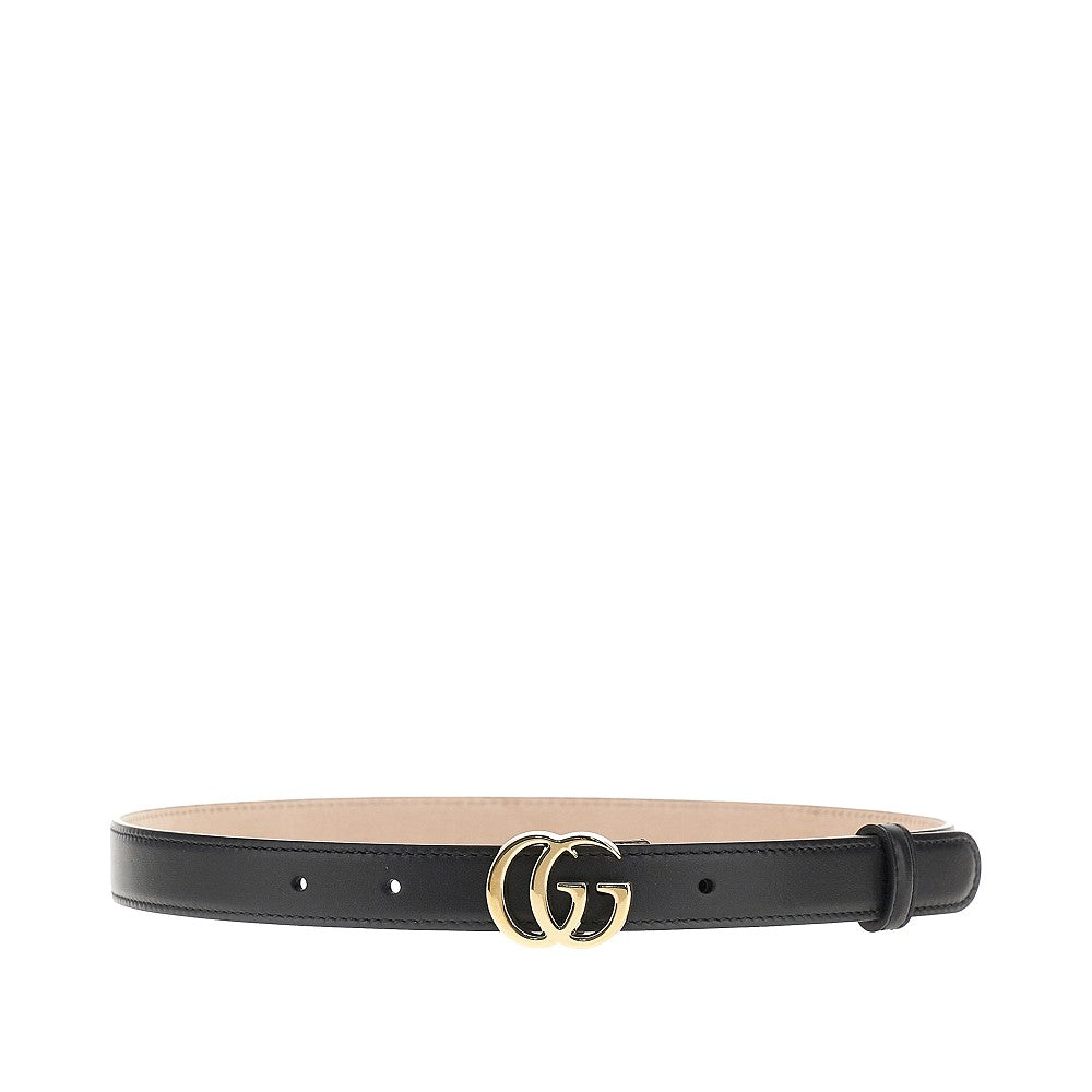 GUCCI Smooth leather belt with Double G buckle