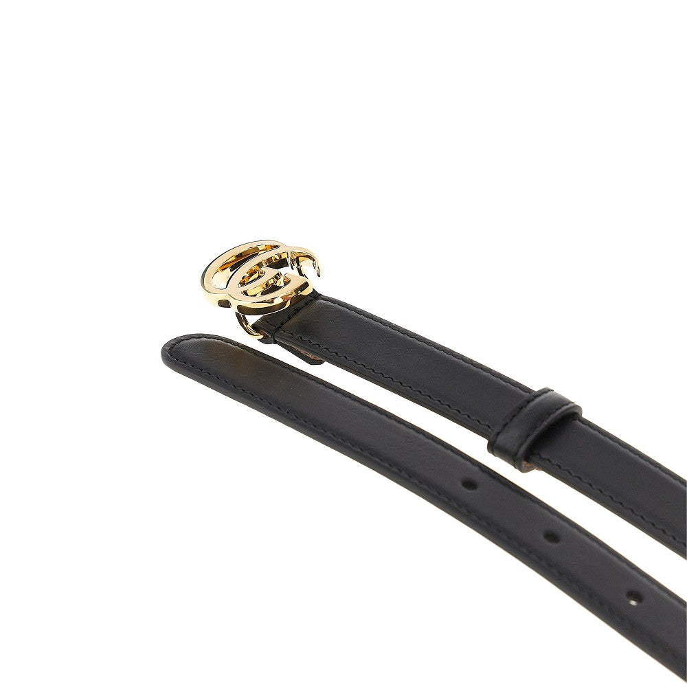 GUCCI Smooth leather belt with Double G buckle