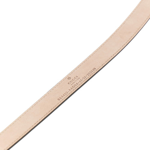 GUCCI Smooth leather belt with Double G buckle