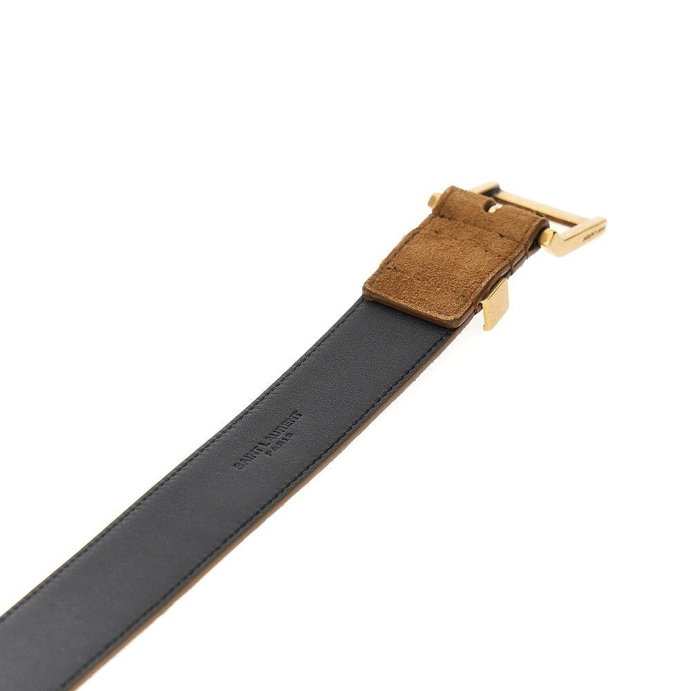 SAINT LAURENT Leather belt with Cassandre logo