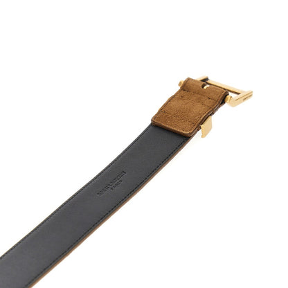 SAINT LAURENT Leather belt with Cassandre logo