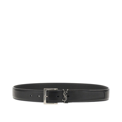 Saint Laurent Leather belt with Cassandre logo