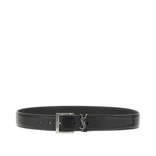 Saint Laurent Leather belt with Cassandre logo