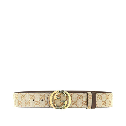 Gucci GG fabric and leather reversible belt