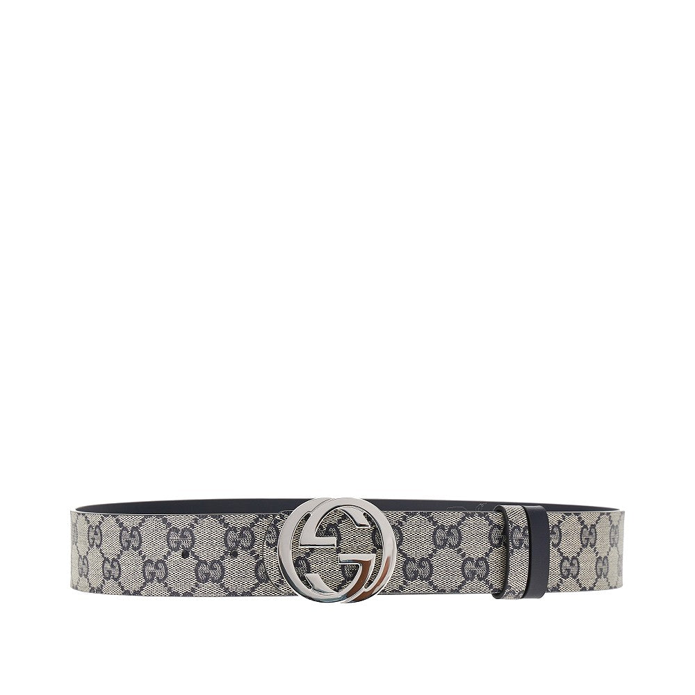 Gucci GG fabric and leather reversible belt