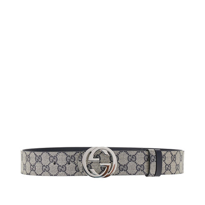 Gucci GG fabric and leather reversible belt