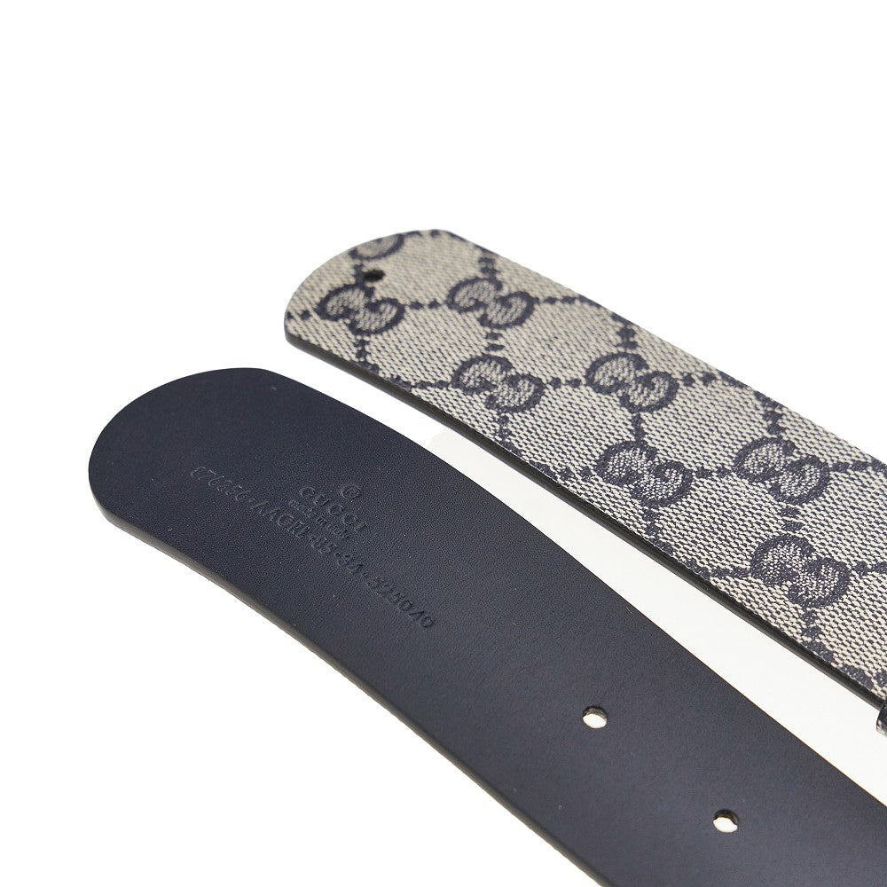 Gucci GG fabric and leather reversible belt