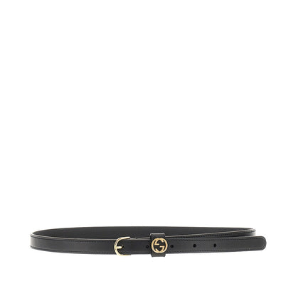 GUCCI Leather belt with GG Interlock