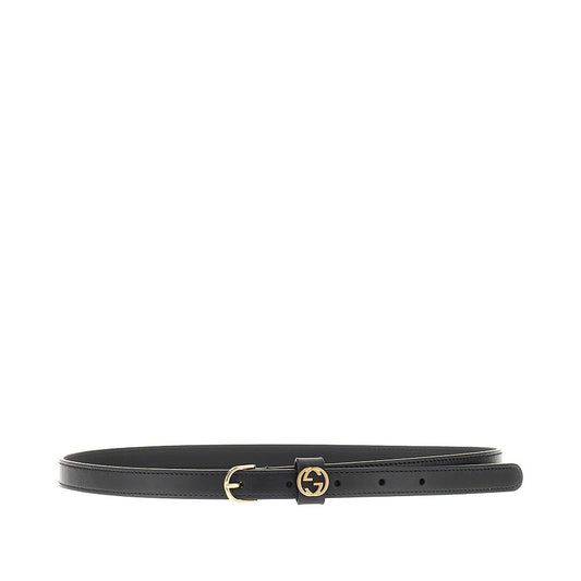 GUCCI Leather belt with GG Interlock