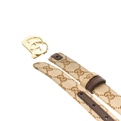 Gucci GG fabric and leather reversible belt