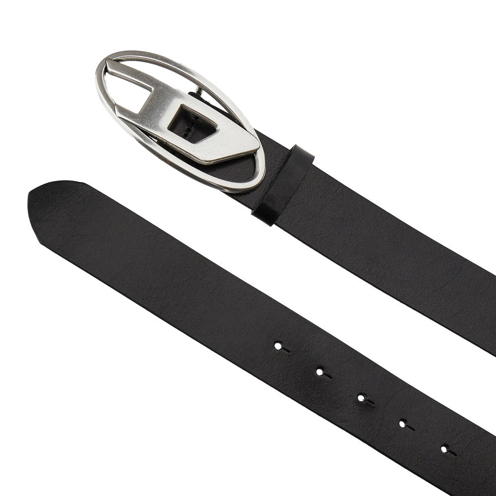 DIESEL Oval D' leather belt