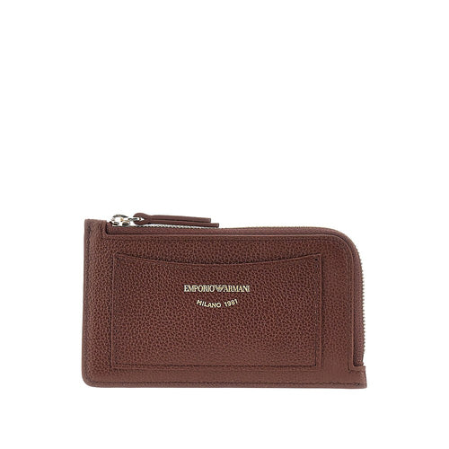 EMPORIO ARMANI Leather cardholder pouch