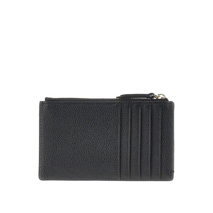 EMPORIO ARMANI Grained leather card holder with logo