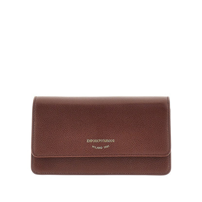 EMPORIO ARMANI Grained leather clutch with chain