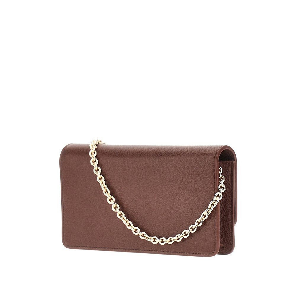 EMPORIO ARMANI Grained leather clutch with chain