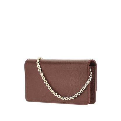 EMPORIO ARMANI Grained leather clutch with chain