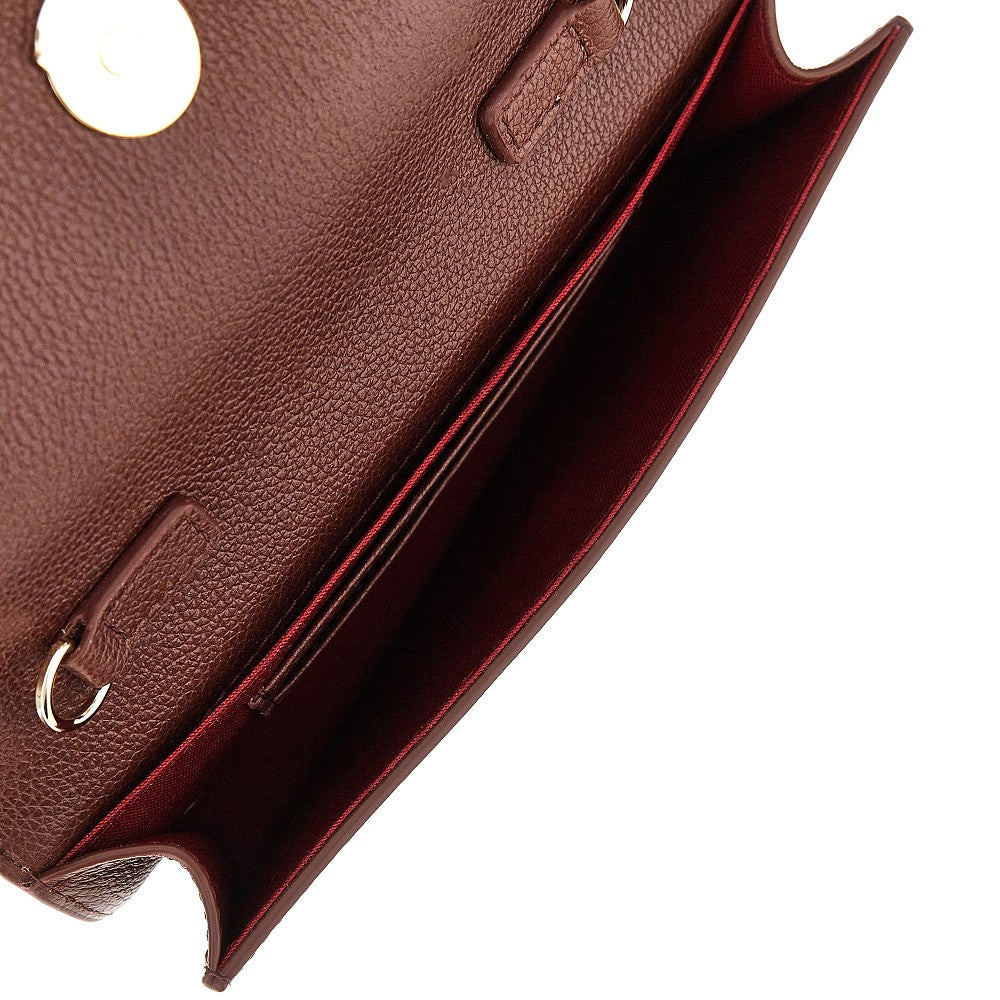 EMPORIO ARMANI Grained leather clutch with chain