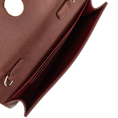 EMPORIO ARMANI Grained leather clutch with chain