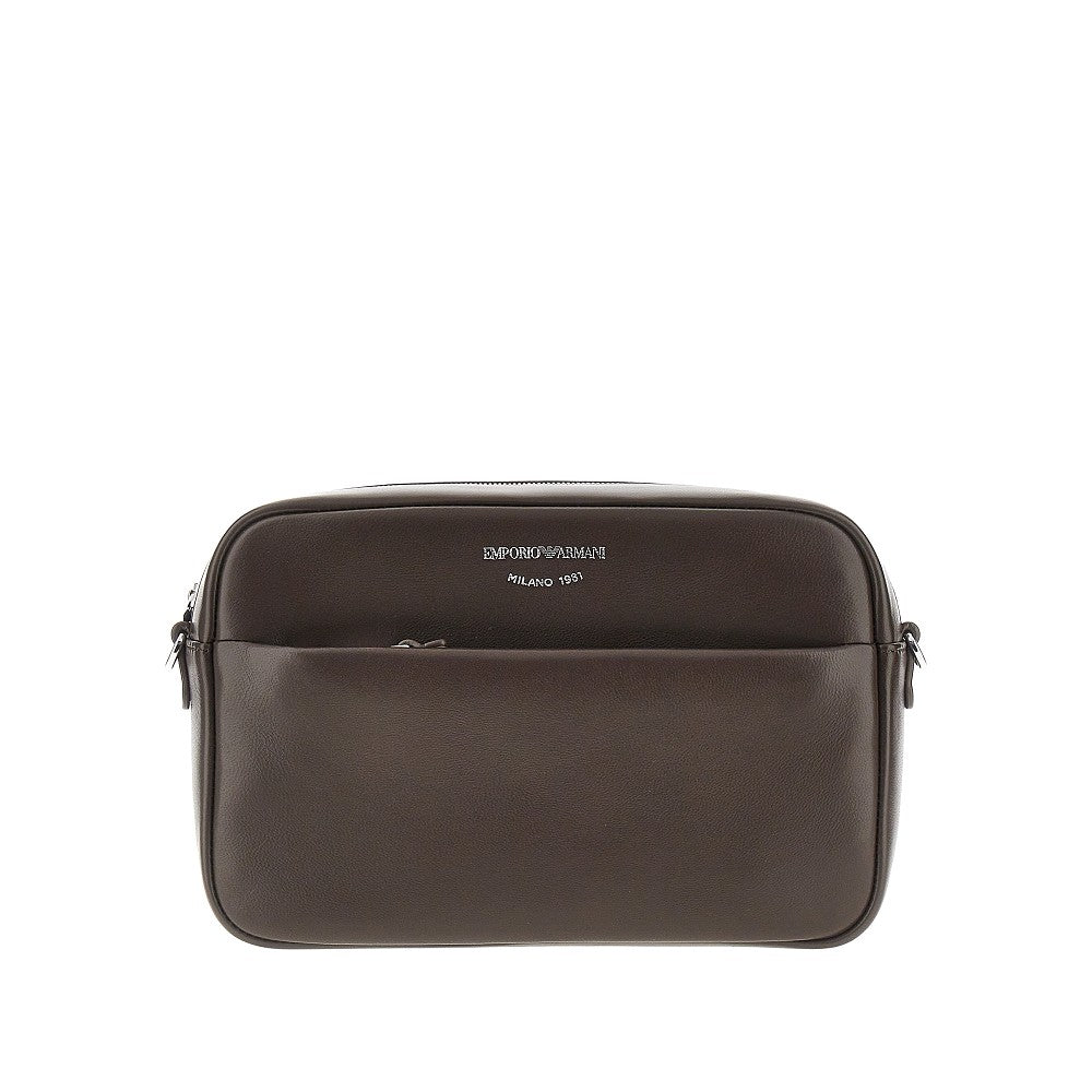 EMPORIO ARMANI Leather camera bag with logo