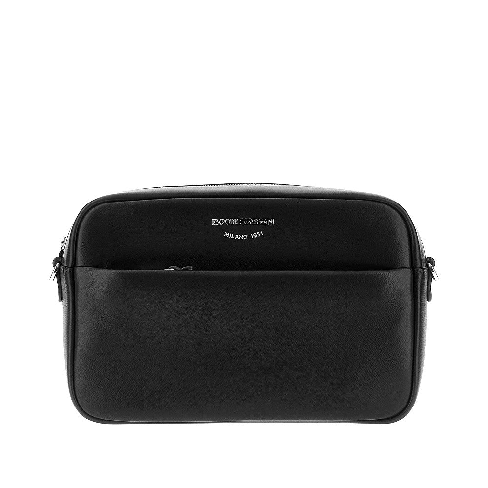 EMPORIO ARMANI Leather camera bag with logo