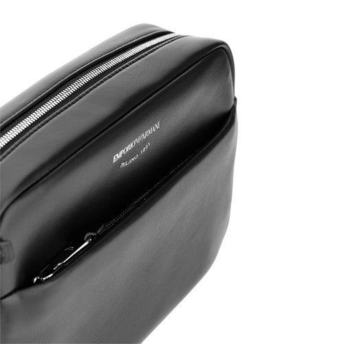 EMPORIO ARMANI Leather camera bag with logo