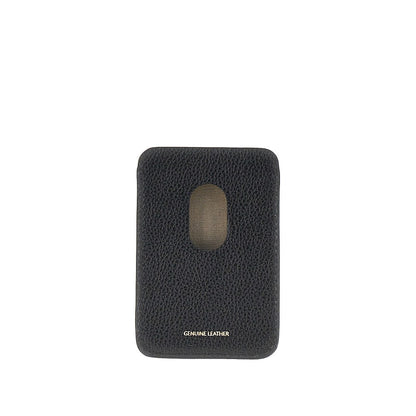 EMPORIO ARMANI Grained leather magnetic card holder