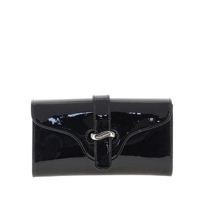 EMPORIO ARMANI Patent leather clutch with chain