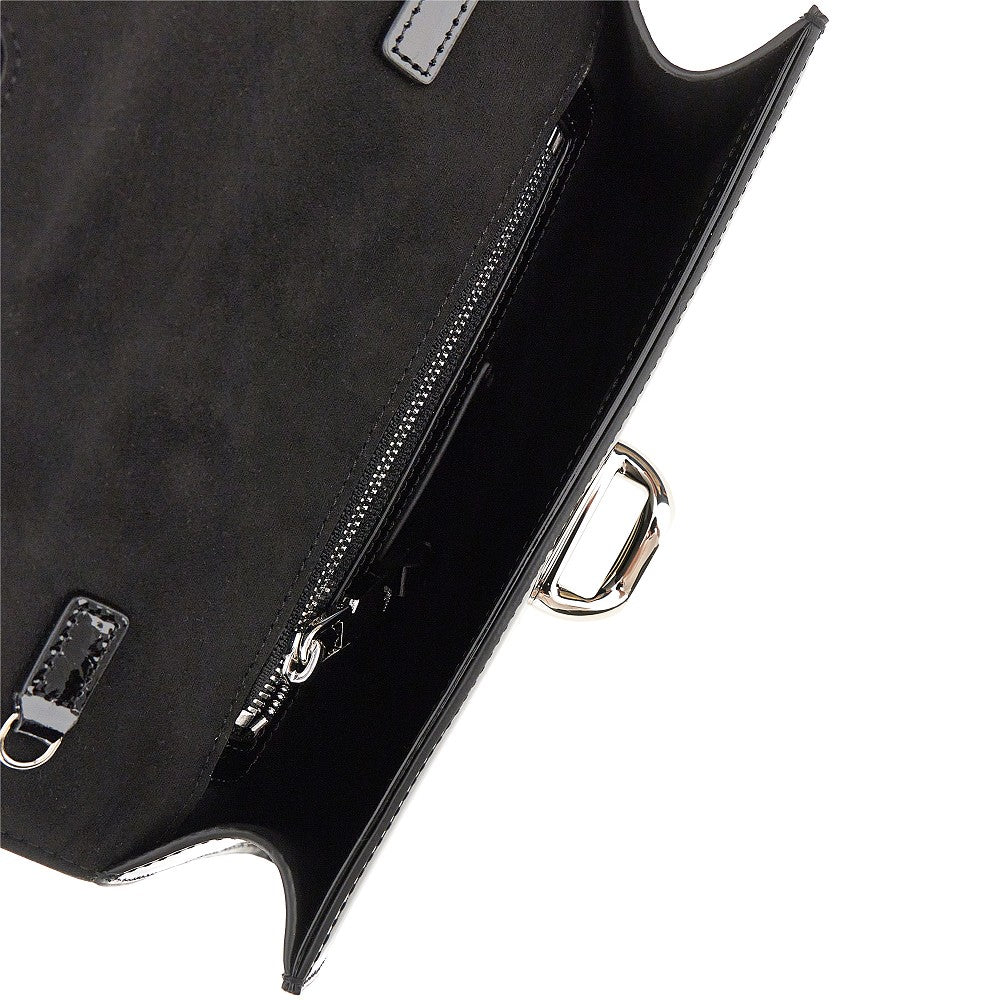 EMPORIO ARMANI Patent leather clutch with chain