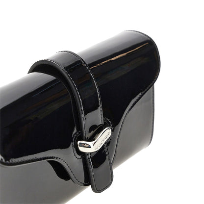 EMPORIO ARMANI Patent leather clutch with chain