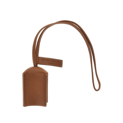EMPORIO ARMANI Grained leather charm with logo plate