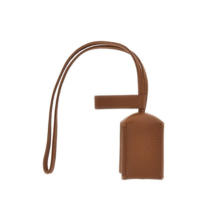 EMPORIO ARMANI Grained leather charm with logo plate