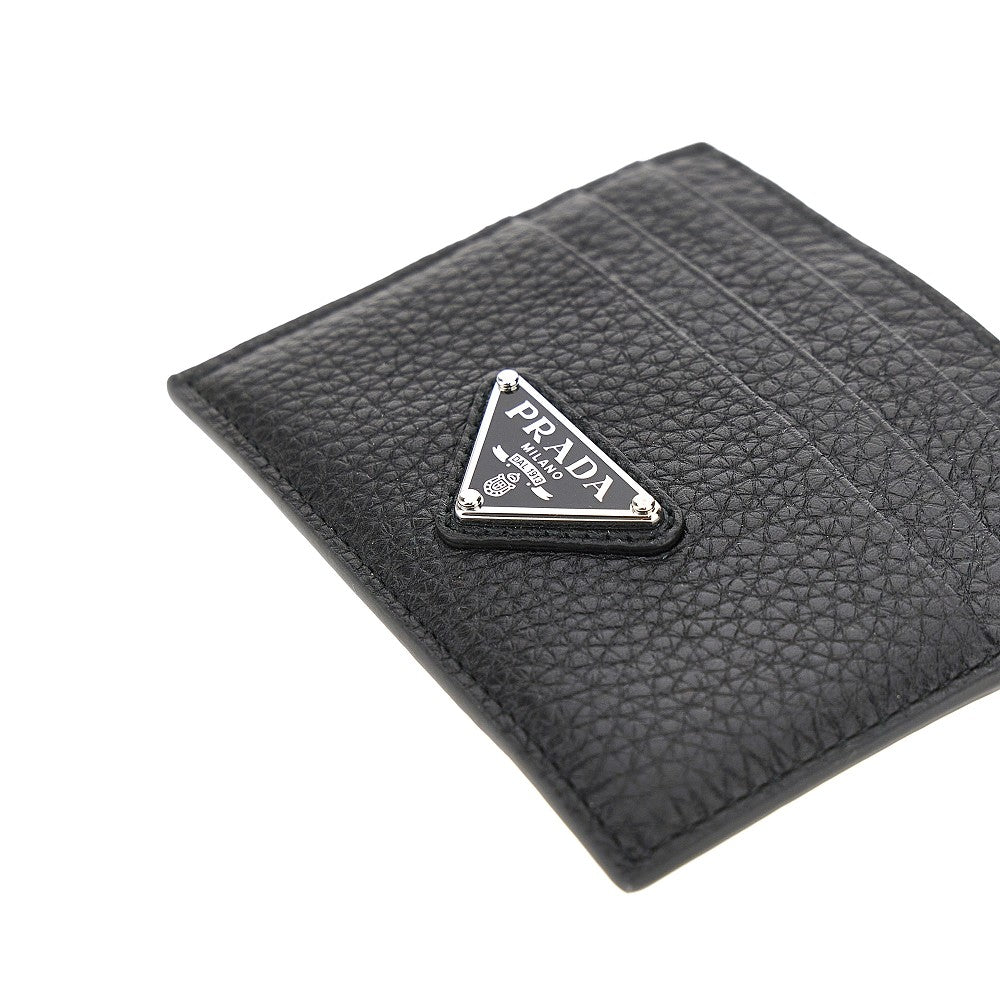PRADA Grained leather cardholder with logo