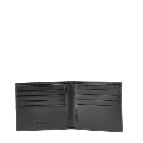 PRADA Grained leather bi-fold wallet