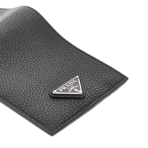 PRADA Grained leather bi-fold wallet