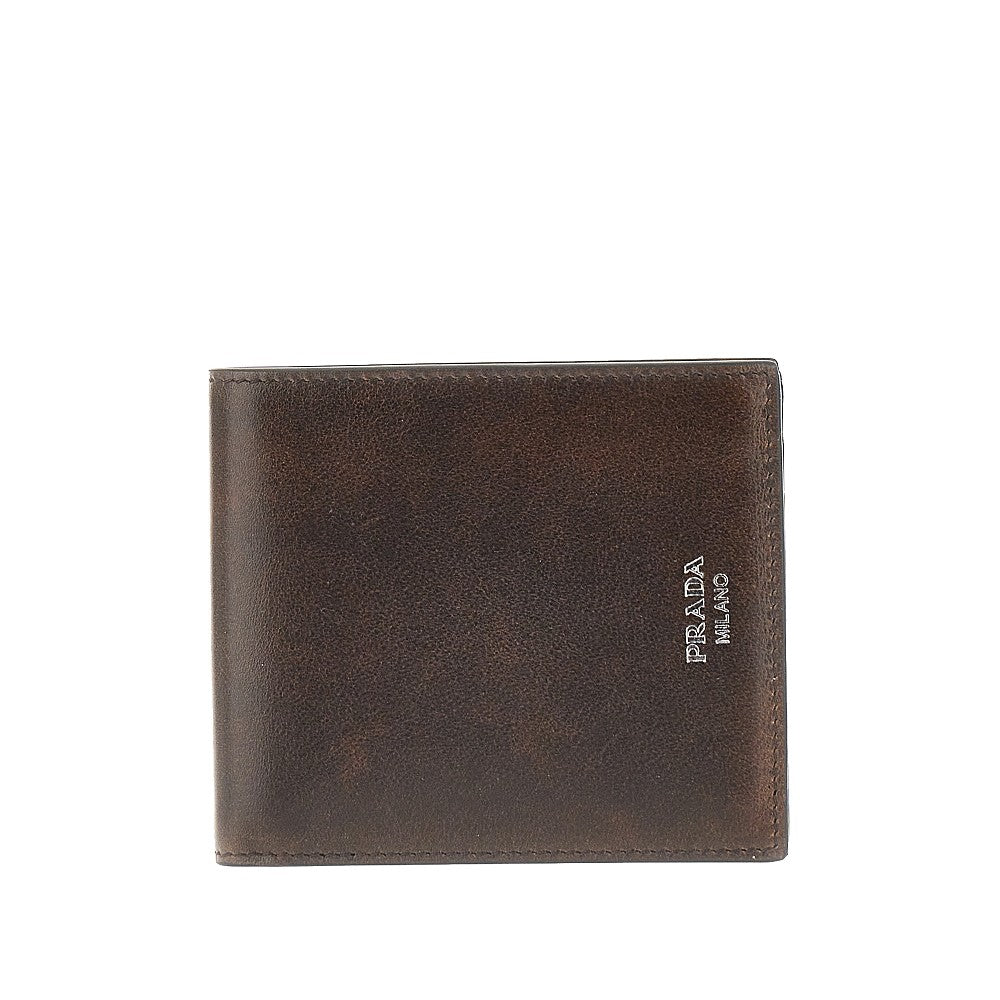 Prada Vintage effect leather bi-fold wallet