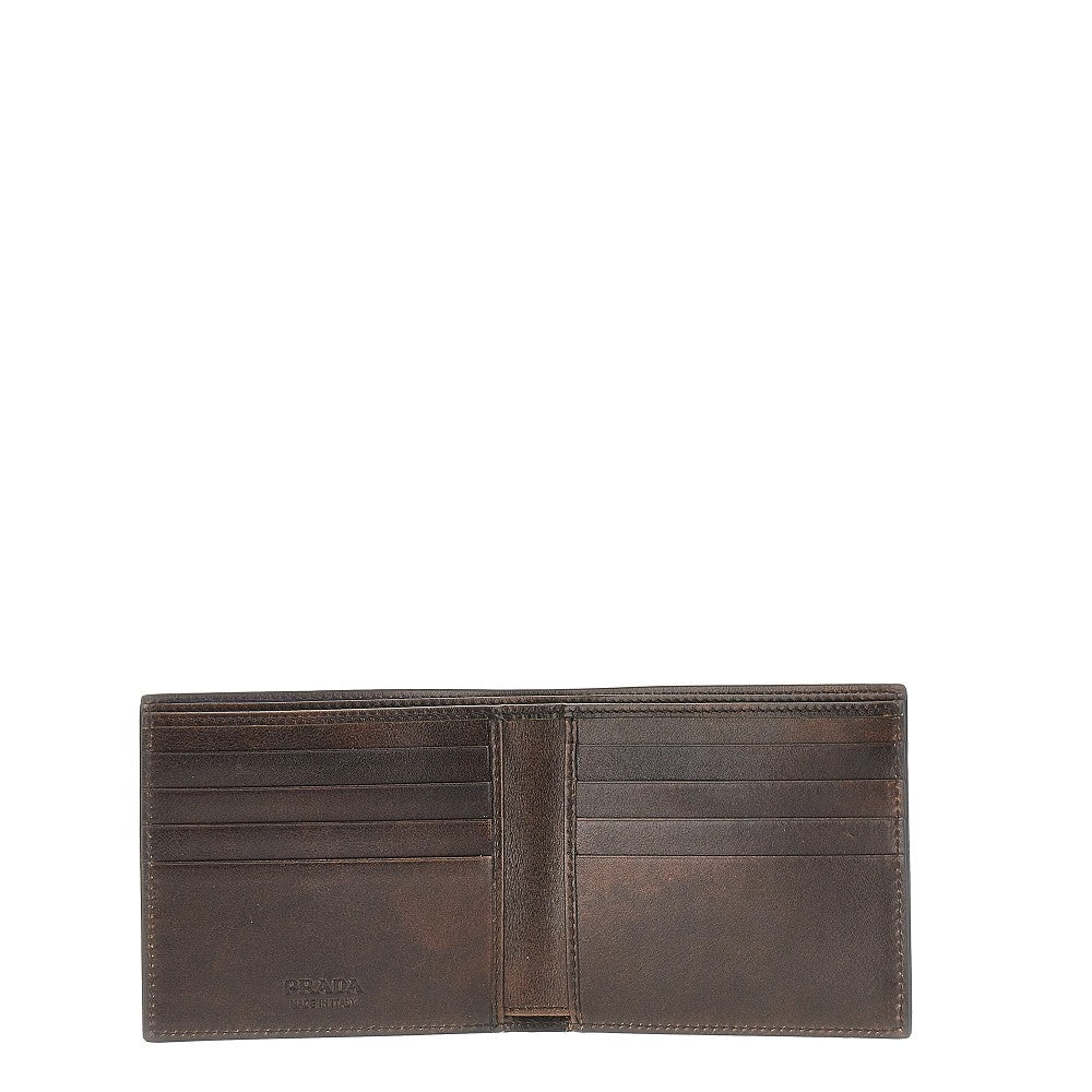 Prada Vintage effect leather bi-fold wallet
