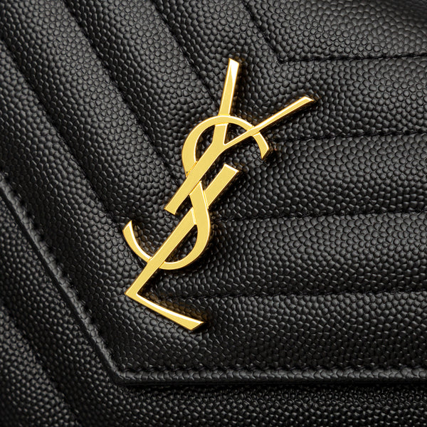 Saint Laurent 'Cassandre' leather wallet on chain