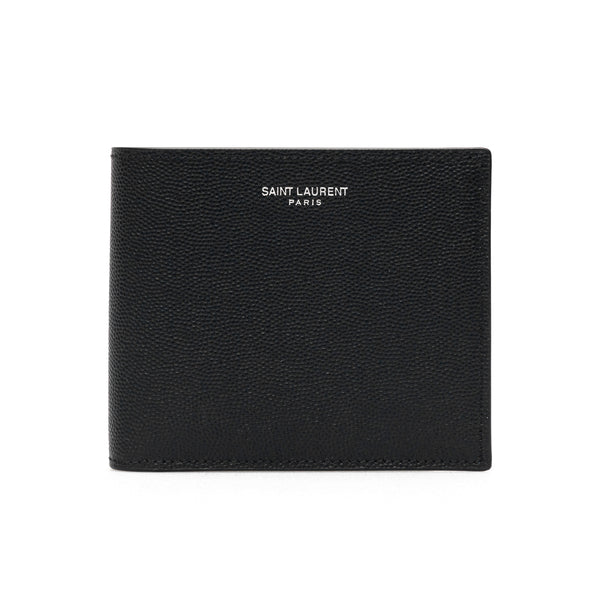 SAINT LAURENT Grain de Poudre leather bi-fold wallet