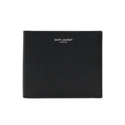 SAINT LAURENT Grain de Poudre leather bi-fold wallet
