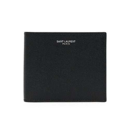 SAINT LAURENT Grain de Poudre leather bi-fold wallet