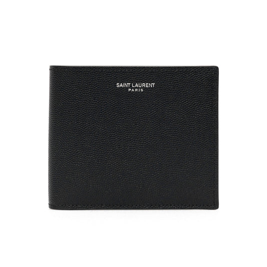 SAINT LAURENT Grain de Poudre leather bi-fold wallet